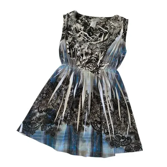 Y2K Tutu Fashion Tattoo Style Paisley Sleeveless Tank Top Women’s Size Medium - Picture 1 of 7